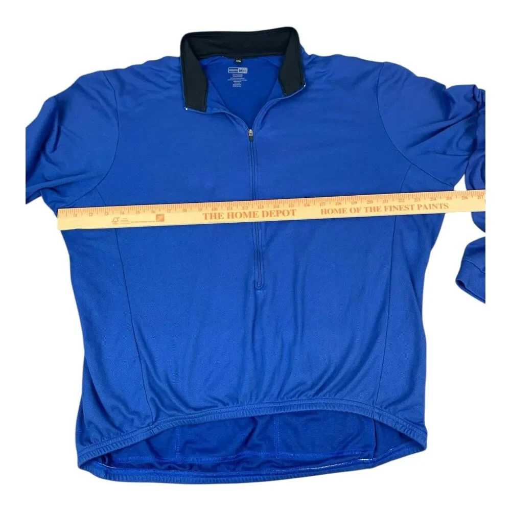 REI Cycling Pullover Blue 3/4 Zip LS Performance Pockets USA Made Women’s XL